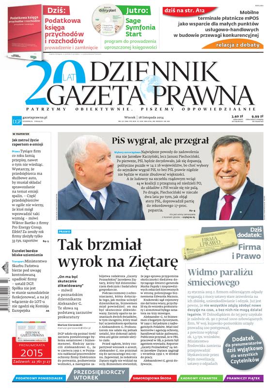 EGazety.pl - Dziennik Gazeta Prawna, Archiwalne E-wydanie, 2014-10-30 ...